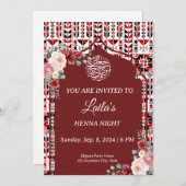 パーソナライズされたヘンナ・ナイトの招待状 招待状 (正面/裏面)
