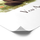 パーソナライズされたベイビーベアの水彩画の壁アート ポスター (角)