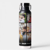 パーソナライズされたベストダッド写真コラージュ 父 ウォーターボトル (正面)
