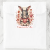 パーソナライズされたベビーお洒落バニーファーストバレンタイン スクエアシール (バッグ)