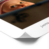 パーソナライズされたベビーの写真と名前のプリント ポスター (角)