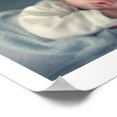 パーソナライズされたベビーの写真と名前のプリント ポスター (角)