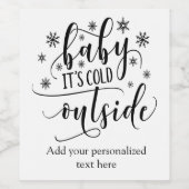 パーソナライズされたベビーの冷たい外書 ワインラベル (シングルラベル)