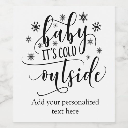 パーソナライズされたベビーの冷たい外書 ワインラベル (シングルラベル)