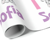 パーソナライズされたベビーキャットプレイドファースト誕生日 ラッピングペーパー (ロールコーナー)