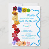 パーソナライズされたベビーギフト新生まれ規全の花手 招待状 (正面)