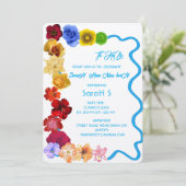 パーソナライズされたベビーギフト新生まれ規全の花手 招待状 (スタンド正面)