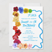 パーソナライズされたベビーギフト新生まれ規全の花手 招待状 (正面)