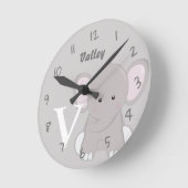パーソナライズされたベビーグレイ時計 ラウンド壁時計 (傾斜)