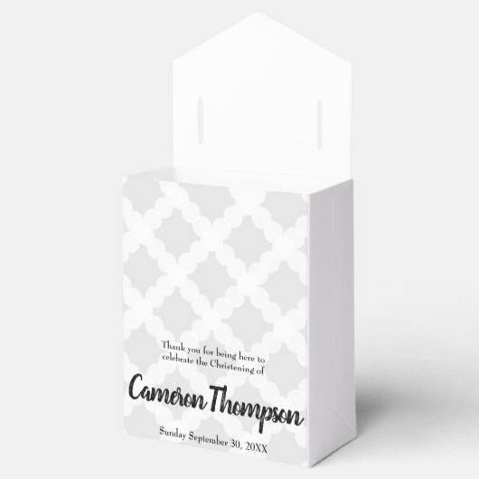 パーソナライズされたベビーグレイ金ゴールドクロス《キリスト教》洗礼式や命名式 フェイバーボックス (オープン)