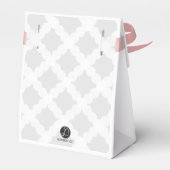 パーソナライズされたベビーグレーピンク金ゴールドクロス《キリスト教》洗礼式や命名式 フェイバーボックス (裏面サイド)