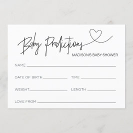 パーソナライズされたベビーシャワー予測カード 招待状