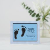 パーソナライズされたベビーシャワー招待状ベビー足 招待状 (スタンド正面)