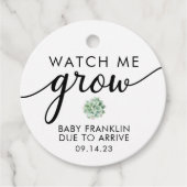 パーソナライズされたベビーシャワー サボテン ギフトタグ フェイバータグ (正面)