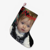 パーソナライズされたベビーストッキング スモールクリスマスストッキング (正面 (吊り時))