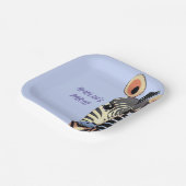 パーソナライズされたベビーゼブラ誕生日 ペーパープレート (傾斜あり)