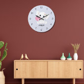 パーソナライズされたベビーゾウの保育園壁掛け時計 ラージ壁時計