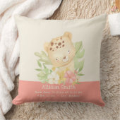 パーソナライズされたベビーチーター誕生の状態 クッション (ブランケット)