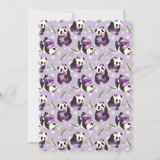 パーソナライズされたベビーパ遊ンダの誕生日 招待状 (裏面)