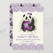 パーソナライズされたベビーパ遊ンダの誕生日 招待状 (正面/裏面)