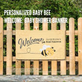 パーソナライズされたベビービーへようこそ：赤ちゃんシャワーのバナー 横断幕