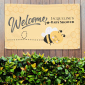 パーソナライズされたベビービーへようこそ：赤ちゃんシャワーのバナー 横断幕