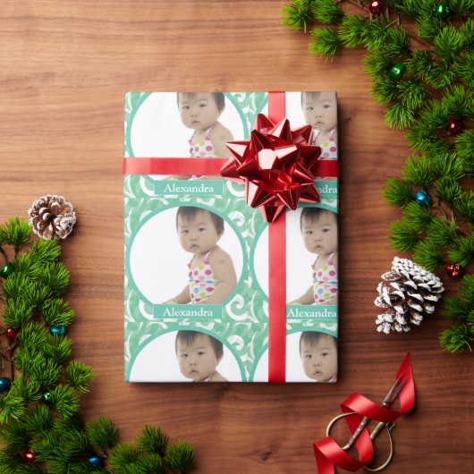 パーソナライズされたベビーフォトラッピング紙 ラッピングペーパー (クリスマスギフト)