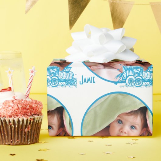 パーソナライズされたベビーフォトラッピング紙 ラッピングペーパー (誕生日パーティー)