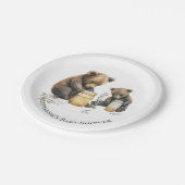 パーソナライズされたベビーベアのハニーベビーシャワープレート ペーパープレート (アングル)