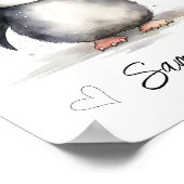 パーソナライズされたベビーペンギンの壁画アート ポスター (角)