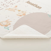 パーソナライズされたベビーマイルストーンラバ男女兼用ス シェルパブランケット (3/4)