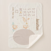 パーソナライズされたベビーマイルストーンラバ男女兼用ス シェルパブランケット (正面)