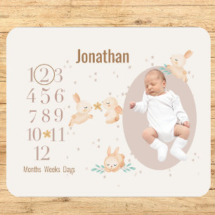 パーソナライズされたベビーマイルストーンラバ男女兼用ス シェルパブランケット