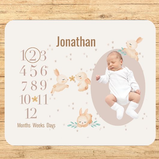 パーソナライズされたベビーマイルストーンラバ男女兼用ス シェルパブランケット