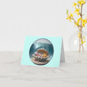 パーソナライズされたベビーマーメイドのウェルカムメッセージ カード (黄色い花)