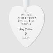 パーソナライズされたベビーメモリアル子ロス悔やみや弔慰GIF オーナメント (正面)