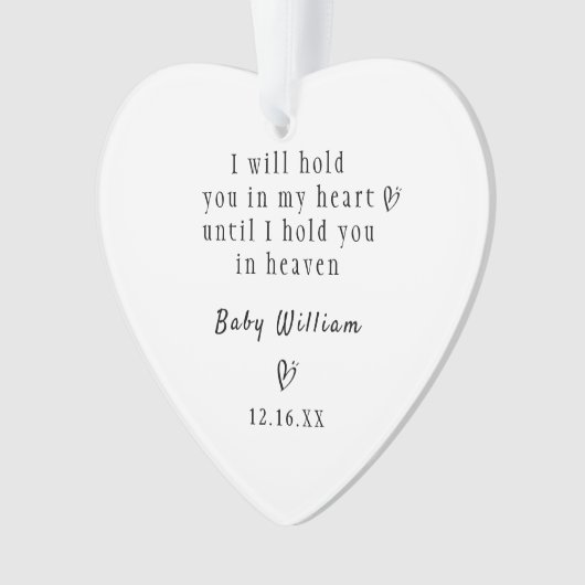 パーソナライズされたベビーメモリアル子ロス悔やみや弔慰GIF オーナメント (正面)
