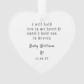 パーソナライズされたベビーメモリアル子ロス悔やみや弔慰GIF オーナメント (正面)