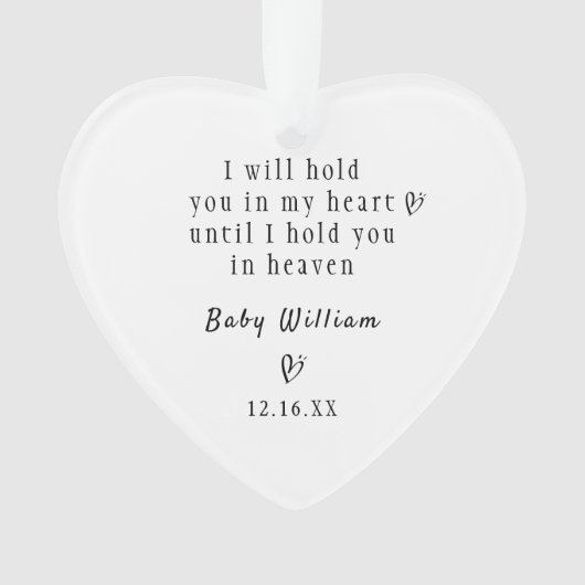 パーソナライズされたベビーメモリアル子ロス悔やみや弔慰GIF オーナメント (正面)