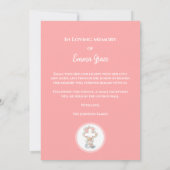 パーソナライズされたベビーメモリアル招待状 案内状 (裏面)