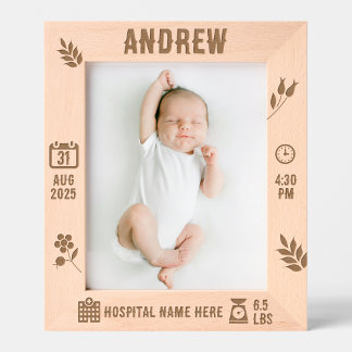 パーソナライズされたベビーメモリフレーム | DP7 レーザー彫刻フレーム