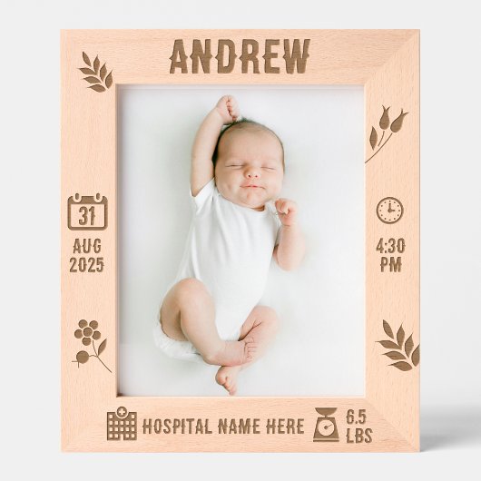 パーソナライズされたベビーメモリフレーム | DP7 レーザー彫刻フレーム