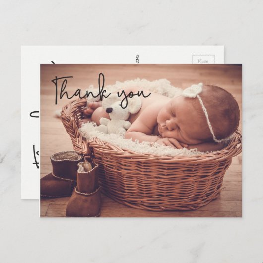 パーソナライズされたベビー写真の発表、ありがとう。 ポストカード (正面/裏面)
