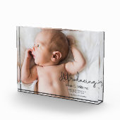 パーソナライズされたベビー写真の誕生発表 フォトブロック (右)