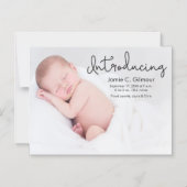 パーソナライズされたベビー写真の誕生発表 マグネット招待状 (正面)