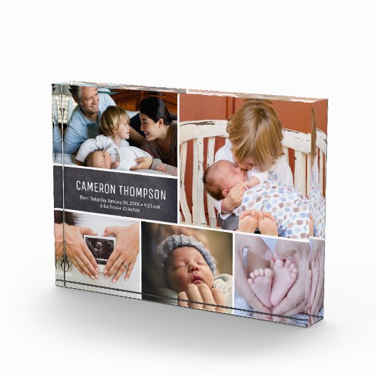 パーソナライズされたベビー写真コラージュベビー状態 フォトブロック (右)