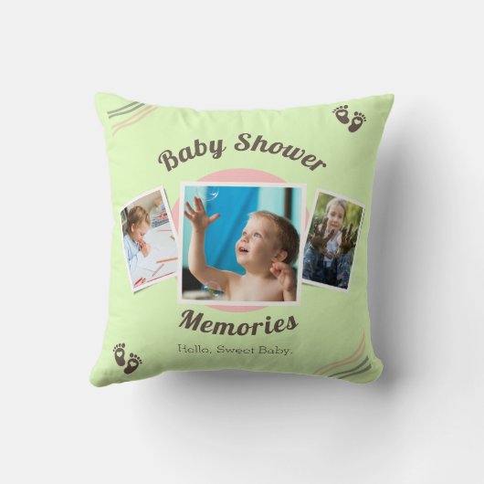 パーソナライズされたベビー写真コラージュ装飾用クッションギフト クッション (裏面)