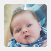 パーソナライズされたベビー写真 メタルオーナメント (正面)