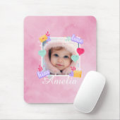 パーソナライズされたベビー写真 – 愛、キス、ハート マウスパッド (マウス)