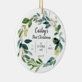 パーソナライズされたベビー初めてのクリスマスセラミックオーナメント セラミックオーナメント (右)